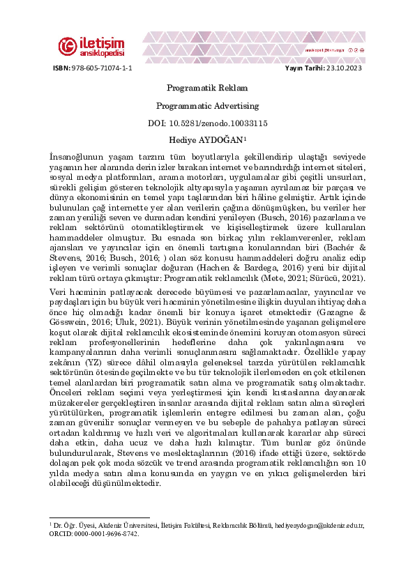 (PDF) Programatik Reklam