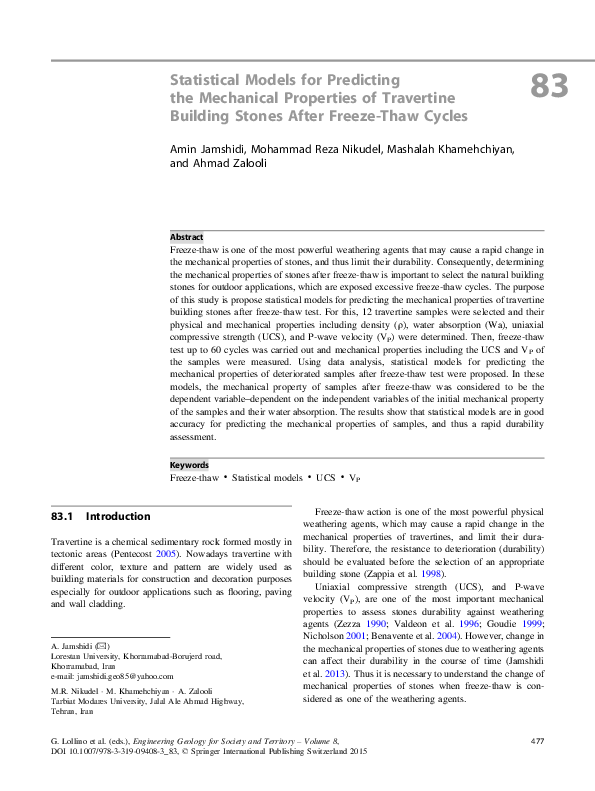 (PDF) Statistical Models for Predicting the Mechanical Properties of ...