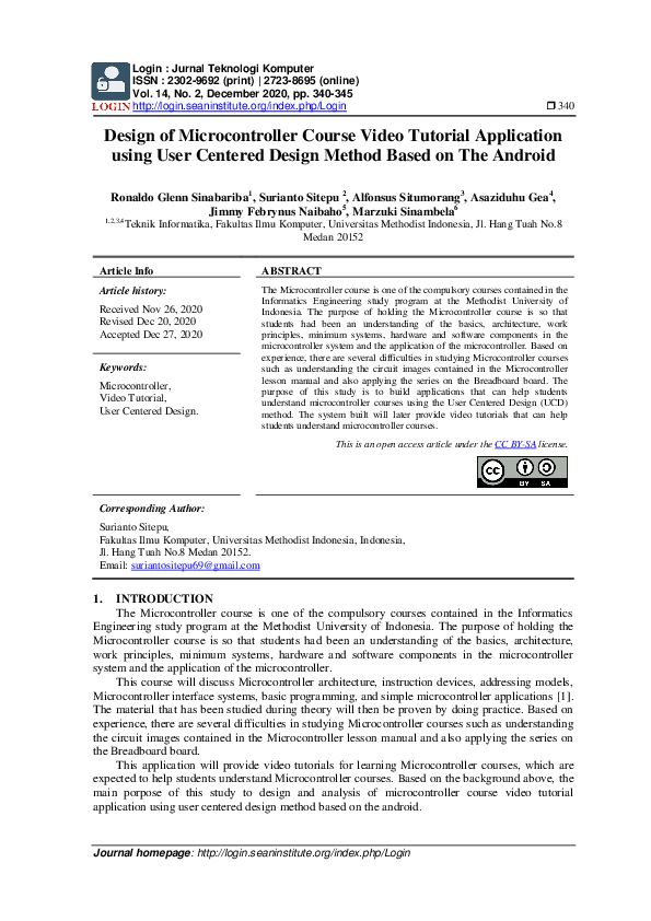 (PDF) Design of Microcontroller Course Video Tutorial Application using ...