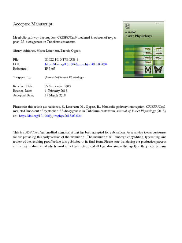 (PDF) Metabolic pathway interruption: CRISPR/Cas9-mediated knockout of ...