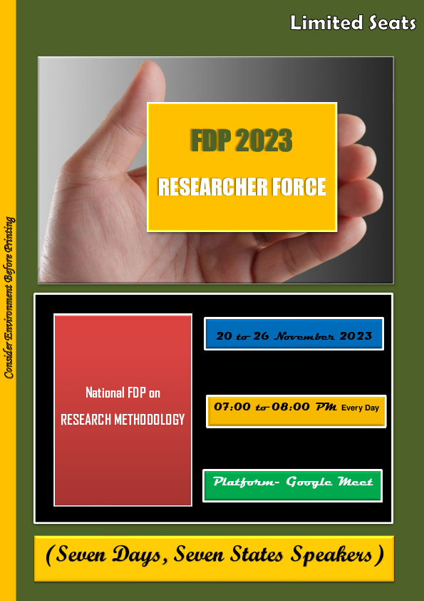 (PDF) SEVEN DAYS NATIONAL FDP ON RESEARCH METHODOLOGY