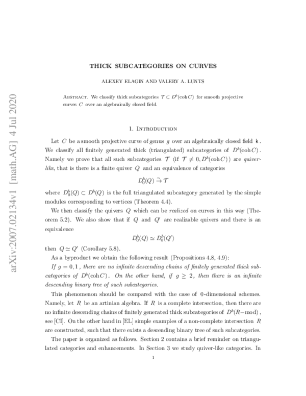(PDF) Thick subcategories on curves