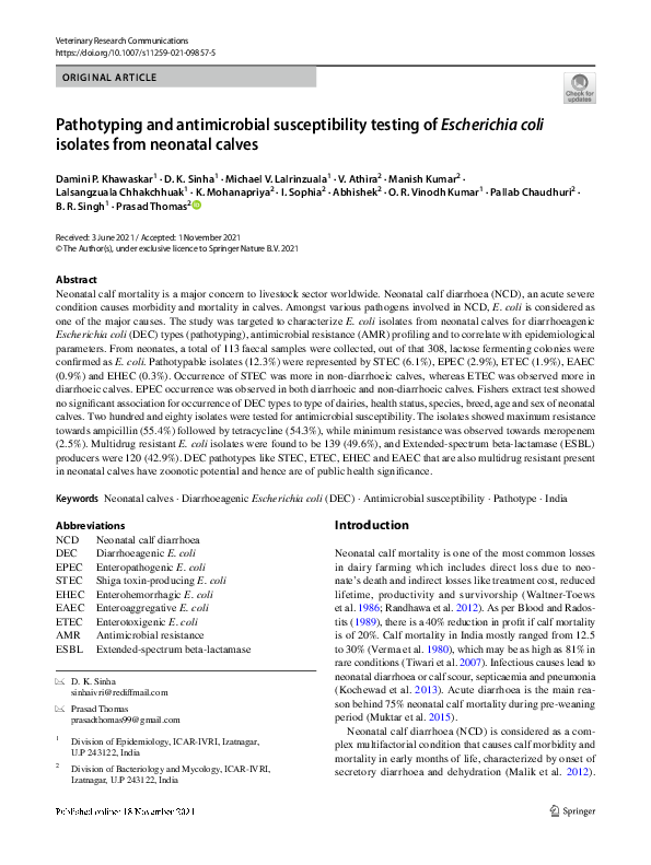 (PDF) Pathotyping and antimicrobial susceptibility testing of ...