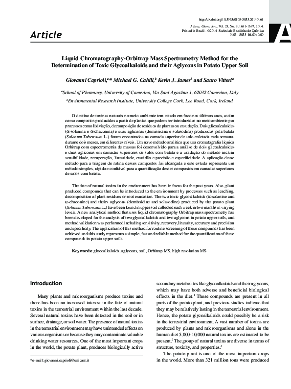 (PDF) Liquid Chromatography Orbitrap Mass Spectrometry Method for ...