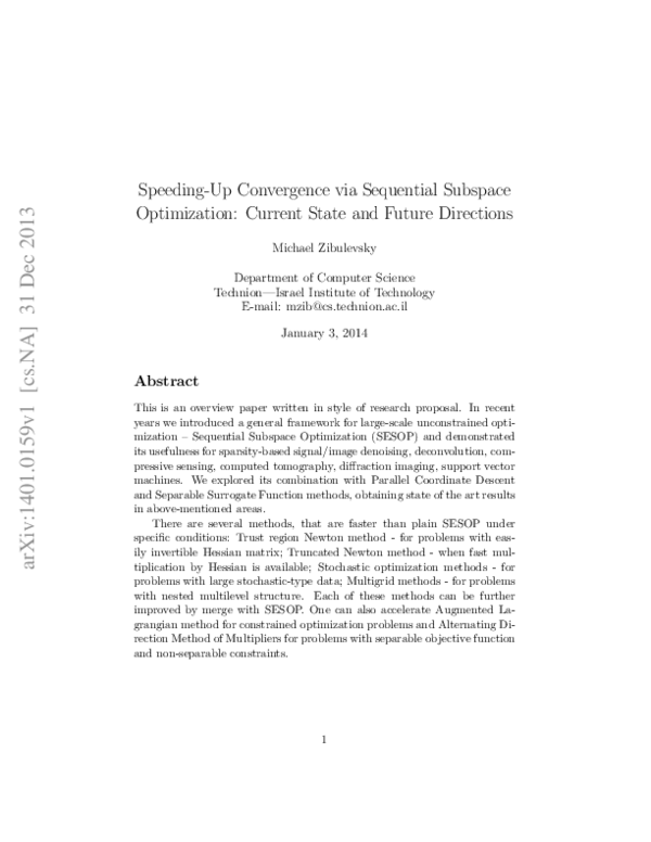 (PDF) Speeding-Up Convergence via Sequential Subspace Optimization ...