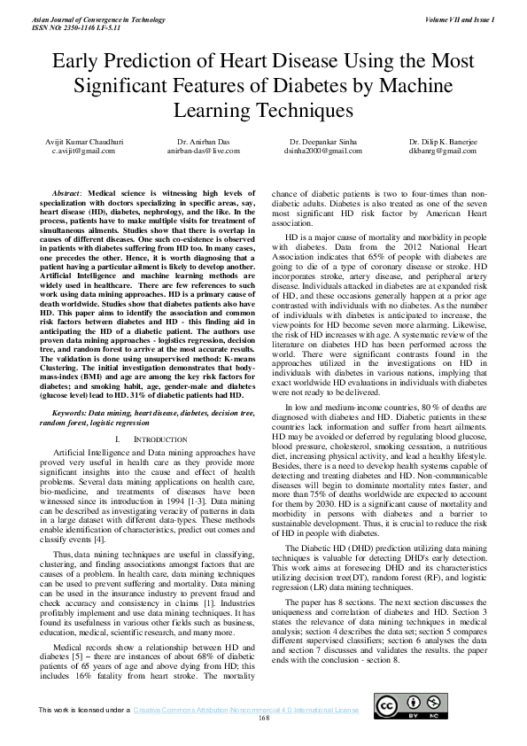 (PDF) Early prediction of heart disease using the most significant ...
