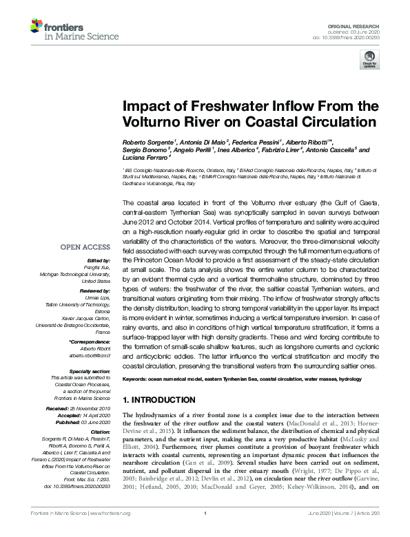 (PDF) Impact of Freshwater Inflow From the Volturno River on Coastal ...