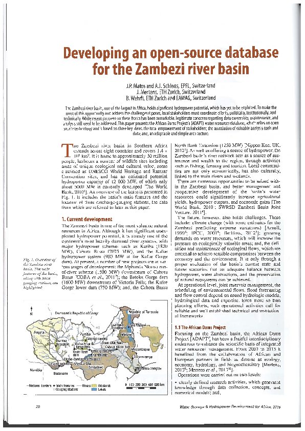 (PDF) Developing an open-source database for the Zambezi river basin
