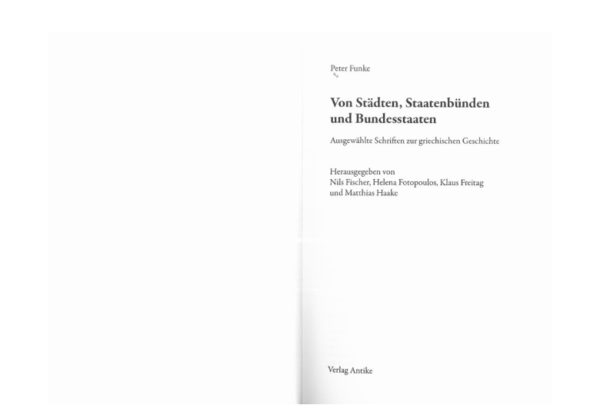 (PDF) Peter Funke: Von Städten, Staatenbünden und Bundesstaaten ...