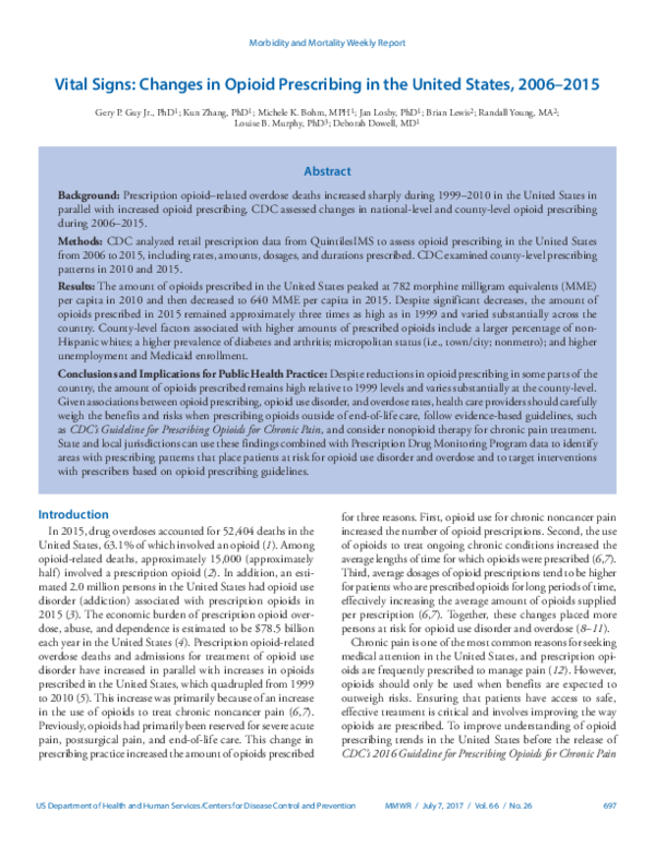 (PDF) Vital Signs: Changes in Opioid Prescribing in the United States ...