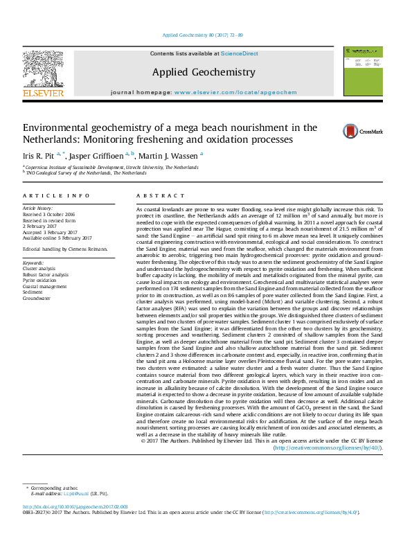 (PDF) Environmental geochemistry of a mega beach nourishment in the ...
