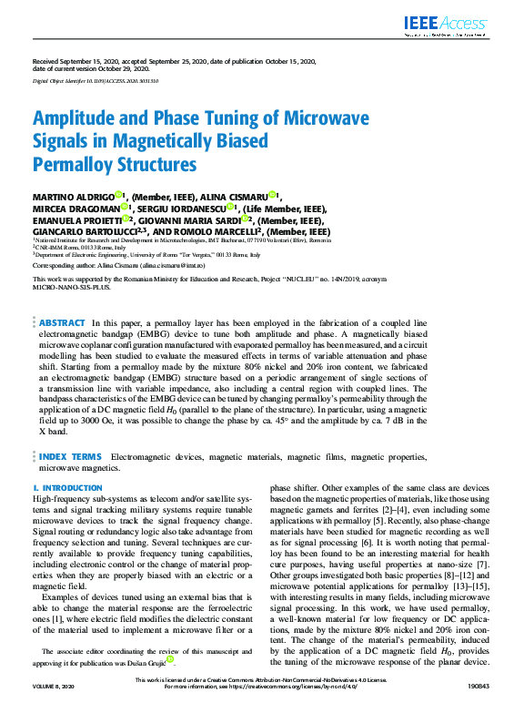 (PDF) Amplitude and Phase Tuning of Microwave Signals in Magnetically ...