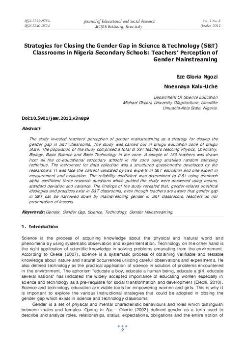 (PDF) Strategies for Closing the Gender Gap in Science & Technology (S ...