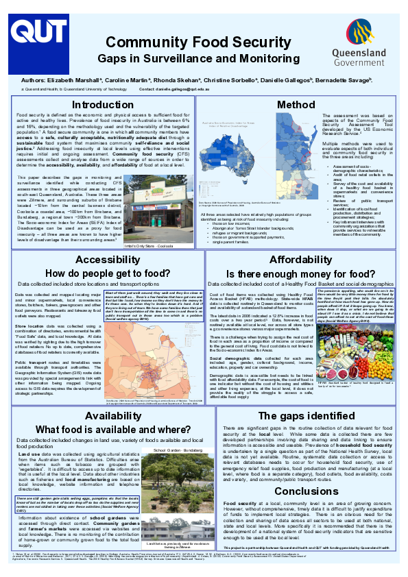(PDF) Community food security gaps in surveillance and monitoring