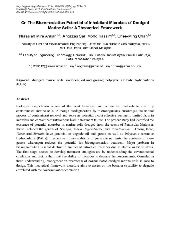 (PDF) On the Bioremediation Potential of Inhabitant Microbes of Dredged ...