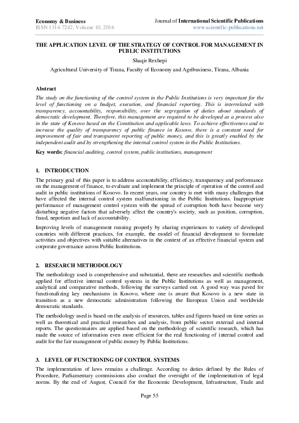 (PDF) The Application Level of the Strategy of Control for Management ...