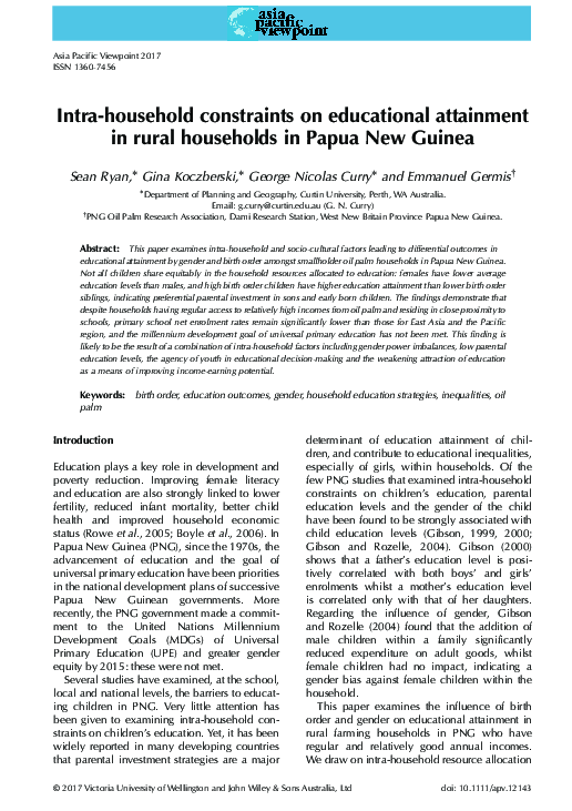 (PDF) Intra-household constraints on educational attainment in rural ...