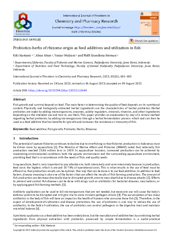 (PDF) Probiotics-herbs of rhizome origin as feed additives and ...