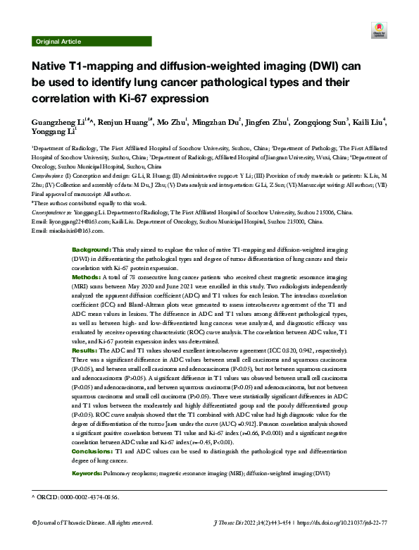 (PDF) Native T1-mapping and diffusion-weighted imaging (DWI) can be ...