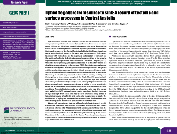 (PDF) Ophiolite gabbro from source to sink: A record of tectonic and ...