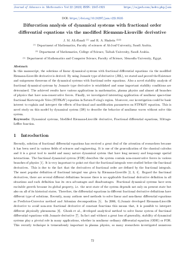 (PDF) Bifurcation analysis of dynamical systems with fractional order ...