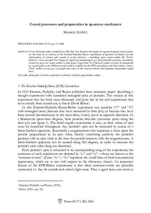 (PDF) Casual processes and propensities in quantum mechanics