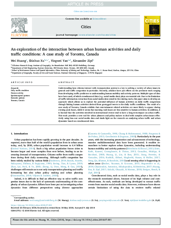 (PDF) An exploration of the interaction between urban human activities ...