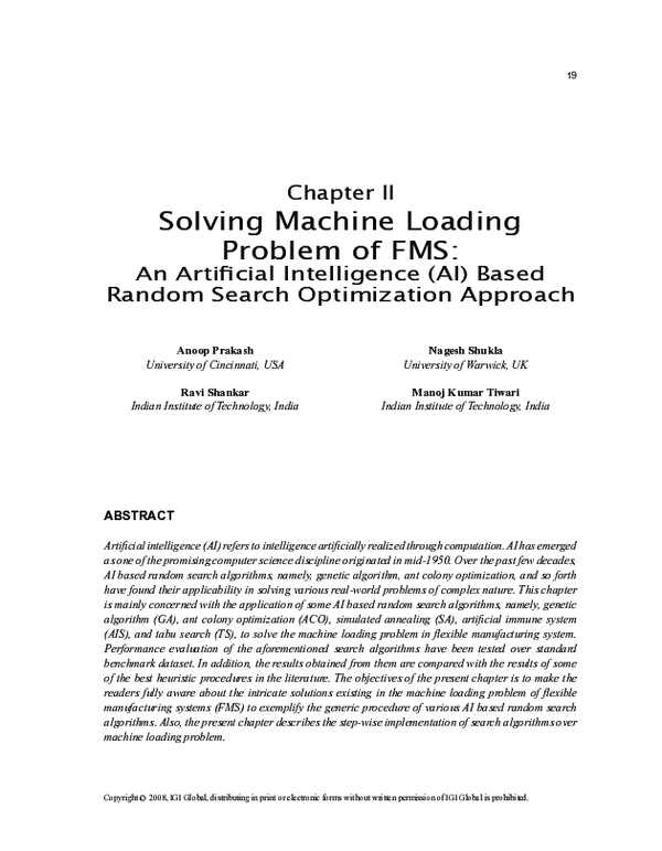 (PDF) Solving machine loading problem of FMS: an artificial ...