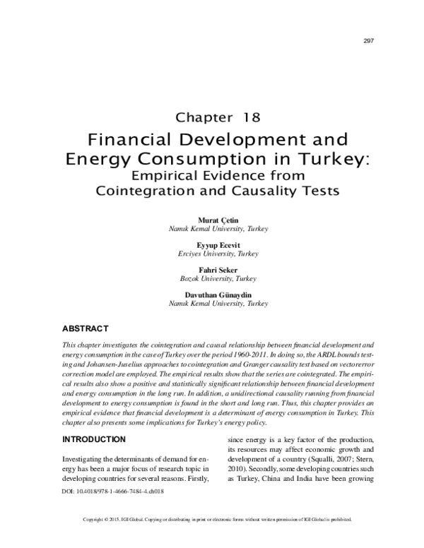 (PDF) Financial Development and Energy Consumption in Turkey