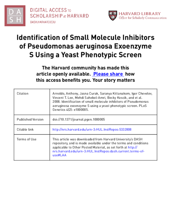 (PDF) Identification of small molecule inhibitors of anthrax lethal factor