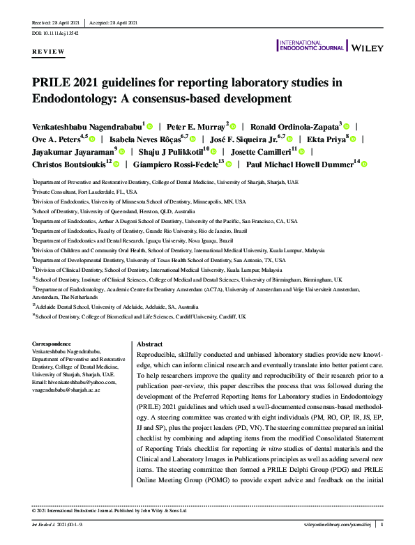 (PDF) PRILE 2021 guidelines for reporting laboratory studies in ...