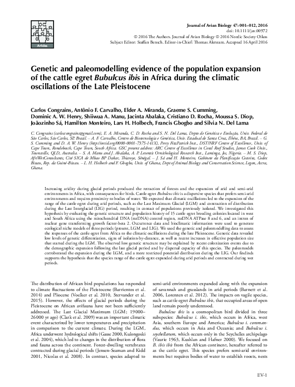 (PDF) Genetic and paleomodelling evidence of the population expansion ...
