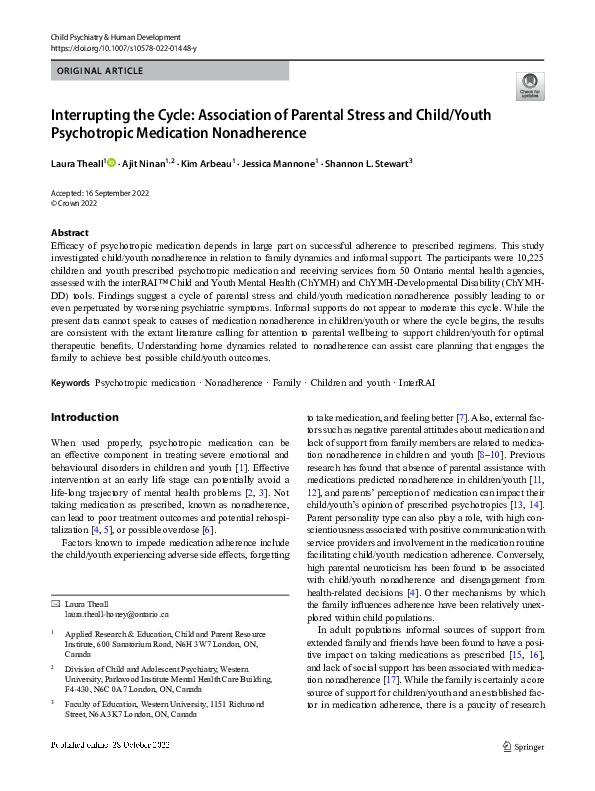 (PDF) Interrupting the Cycle: Association of Parental Stress and Child ...