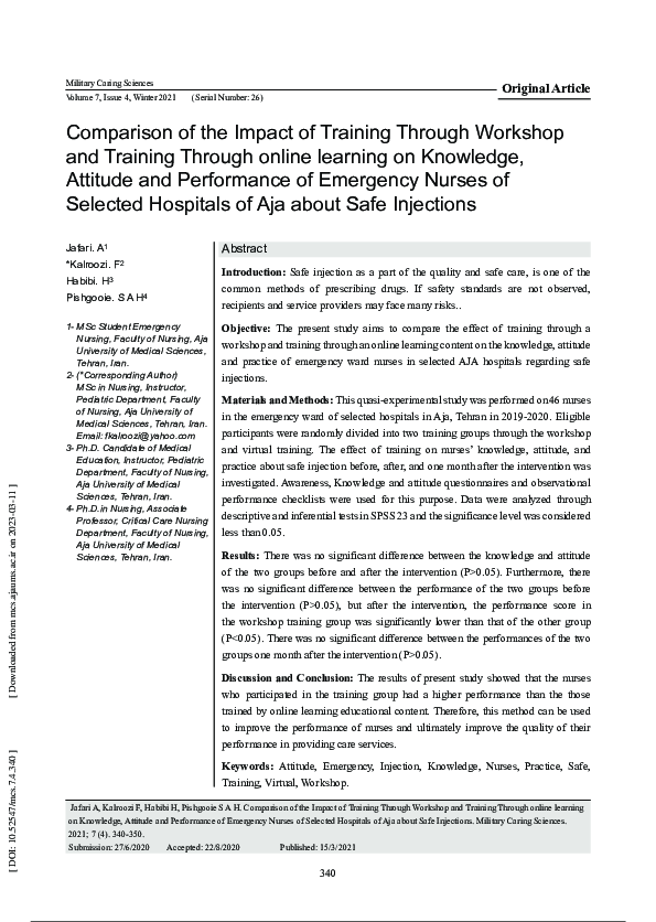 (PDF) Comparison of the Impact of Training Through Workshop and ...