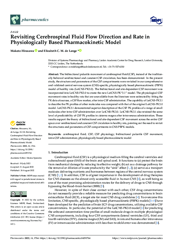 (PDF) Revisiting Cerebrospinal Fluid Flow Direction and Rate in ...