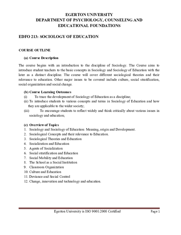 (DOC) EGERTON UNIVERSITY DEPARTMENT OF PSYCHOLOGY, COUNSELING AND ...