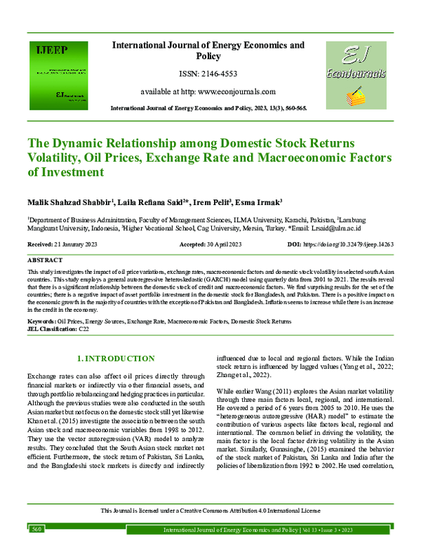 (PDF) The Dynamic Relationship among Domestic Stock Returns Volatility ...