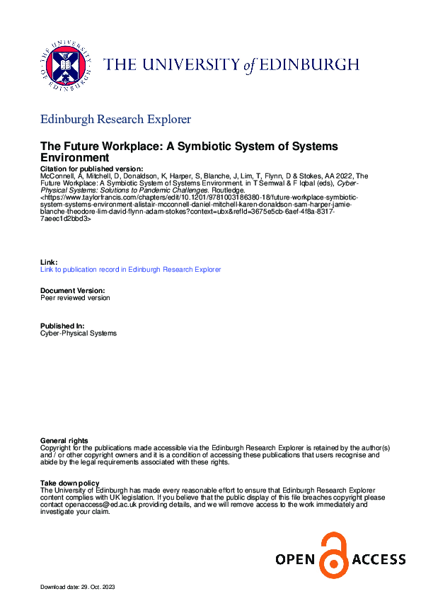 (PDF) The Future Workplace: A Symbiotic System of Systems Environment