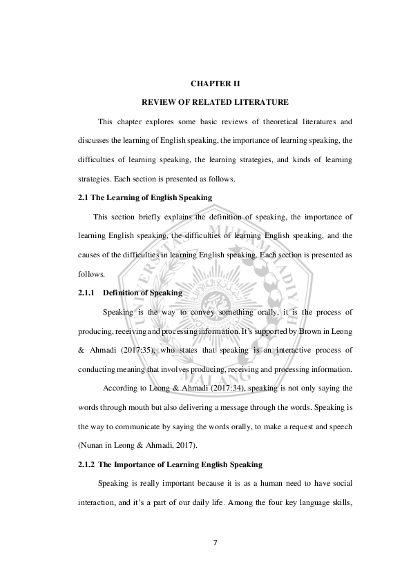 (PDF) LEARNING STRATEGIES USED BY STUDENTS IN LEARNING ENGLISH SPEAKING ...