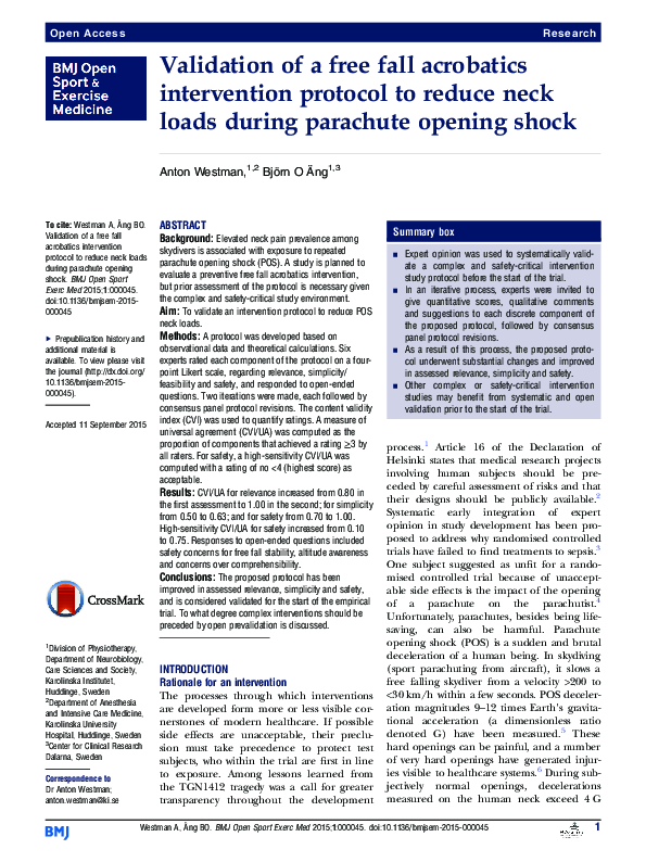 (PDF) Validation of a free fall acrobatics intervention protocol to ...
