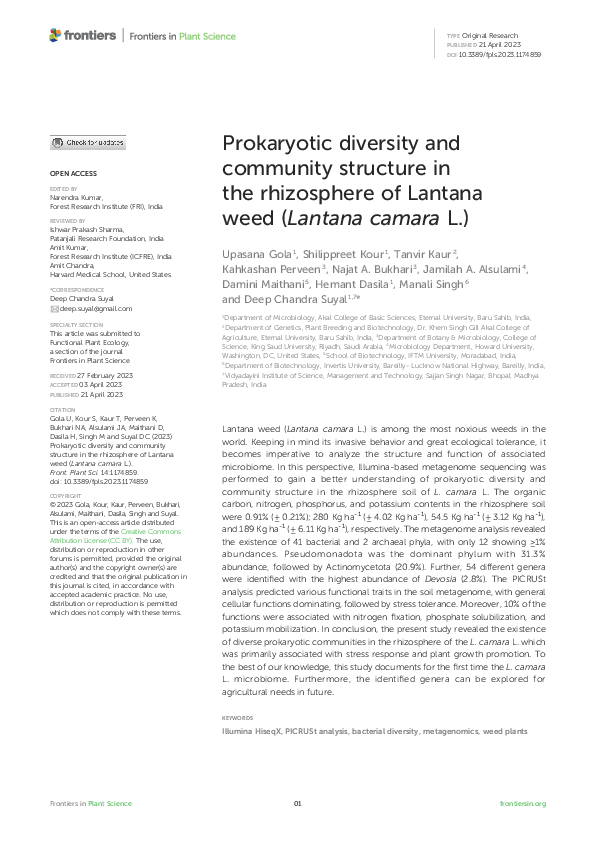 (PDF) Prokaryotic diversity and community structure in the rhizosphere ...