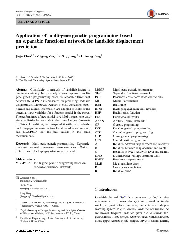 (PDF) Application of multi-gene genetic programming based on separable ...