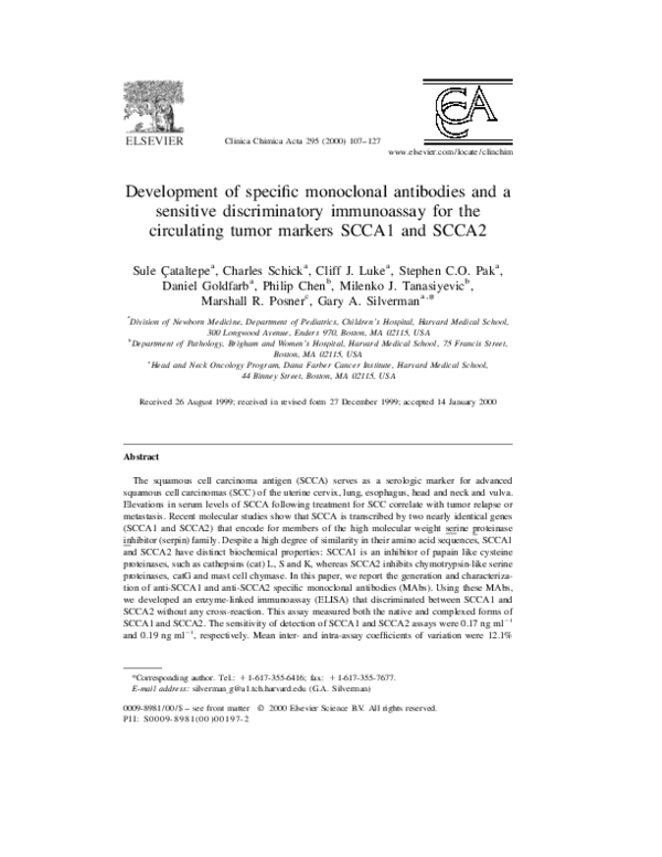 (PDF) Development of specific monoclonal antibodies and a sensitive ...