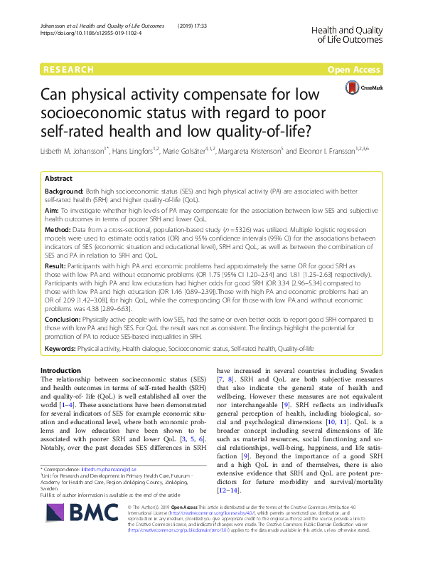 (PDF) Can physical activity compensate for low socioeconomic status ...