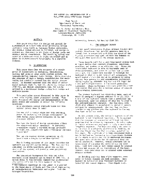 (PDF) The design and implementation of a real-time sound generation system