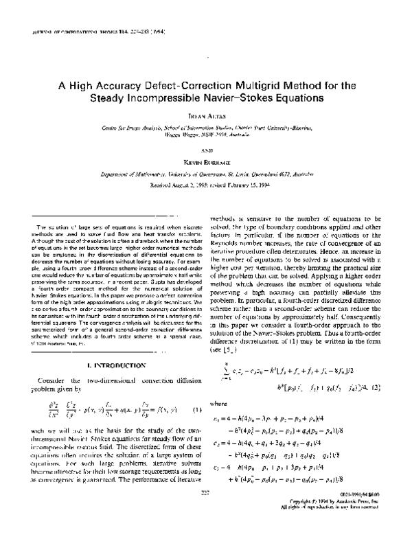 (PDF) A high accuracy defect-correction multigrid method for the steady ...