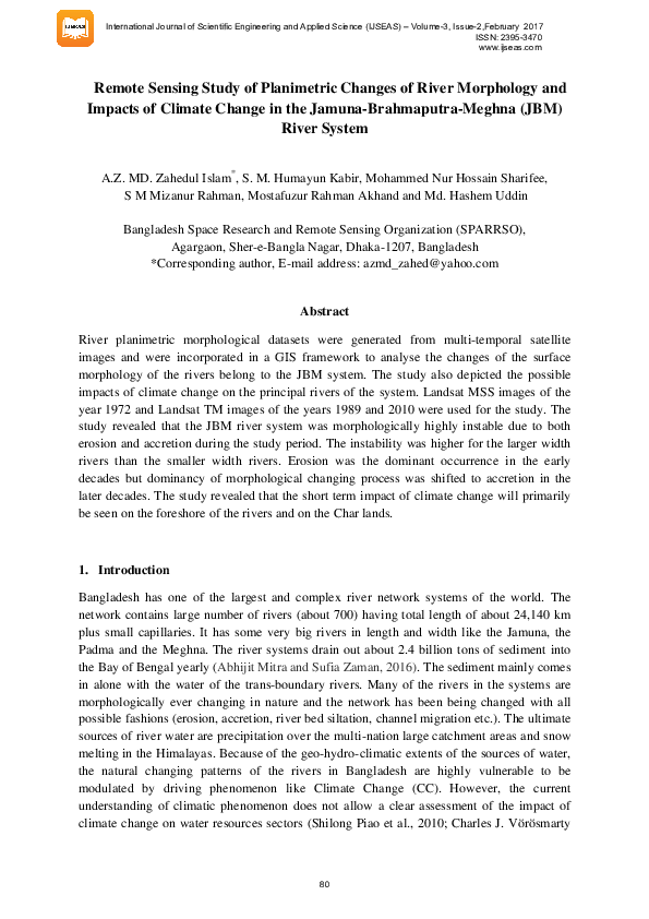 (PDF) Remote Sensing Study of Planimetric Changes of River Morphology ...