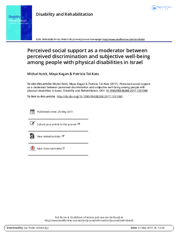 (PDF) Perceived social support as a moderator between perceived ...