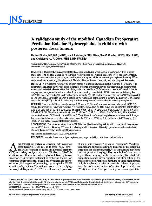 (PDF) A validation study of the modified Canadian Preoperative ...