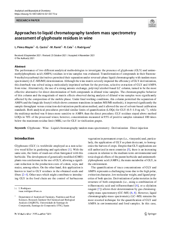 (PDF) Approaches to liquid chromatography tandem mass spectrometry ...